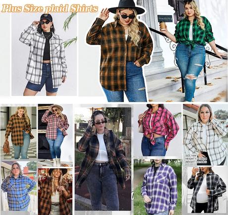 Image: Women's Plus Size Flannel Plaid Shirts