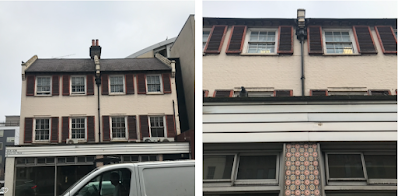 Gray's Inn Road – strange backward-facing houses, a water trough and another laundry (with fancy tiles)