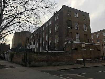 Gray's Inn Road – strange backward-facing houses, a water trough and another laundry (with fancy tiles)