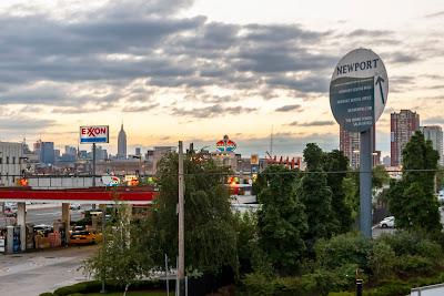 The Empire State Building as seen from an embankment in Jersey City, August 27, 2007