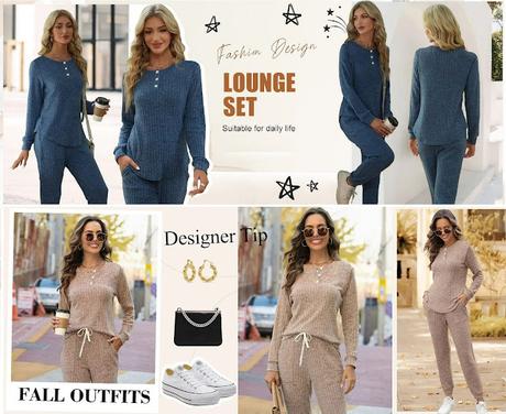 Image: Button Down Shirts and Drawstring Pants with Pockets - S-2XL