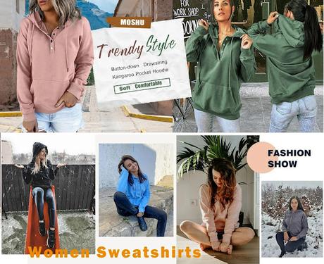 Image: Drawstring Hooded Sweatshirts With Pocket - S-2XL