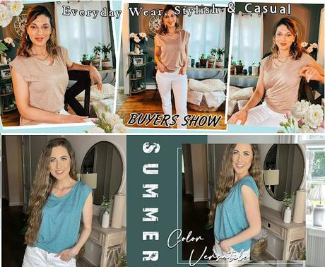 Image: Casual Cap Sleeve Loose Tank Top - S-3XL