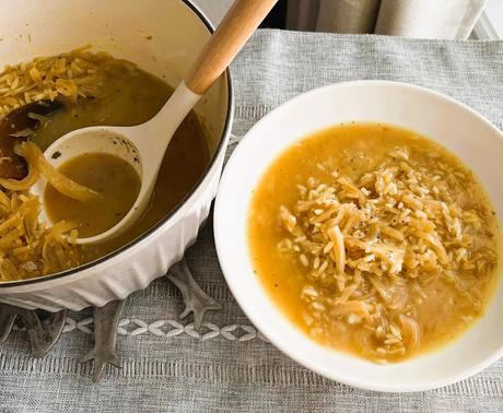 Rice and Smothered Cabbage Soup