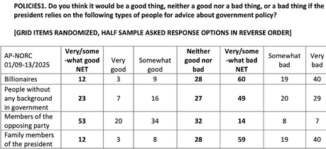 Most Don't Want Trump To Rely On Billionaires For Advice