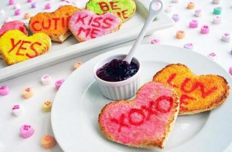Ten of the Very Best Recipes for Conversation Heart Party Foods Love Heart Sweets Inspired Toast