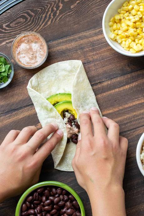 Vegan Black Bean and Rice Burritos