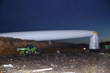 when 262ft tall wind mill came crushing down (at low wind speeds) !!!