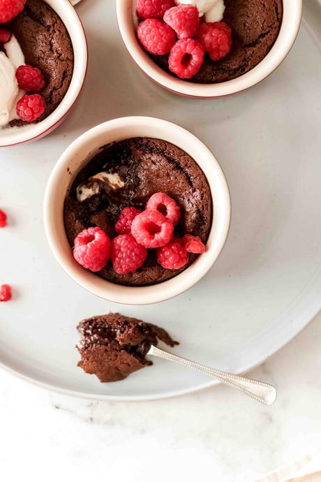 Triple chocolate molten brownie pots (Egg free) Triple chocolate molten brownie pots (Egg free)