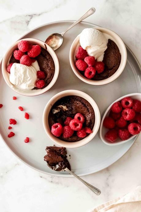 Triple chocolate molten brownie pots (Egg free) Triple chocolate molten brownie pots (Egg free)