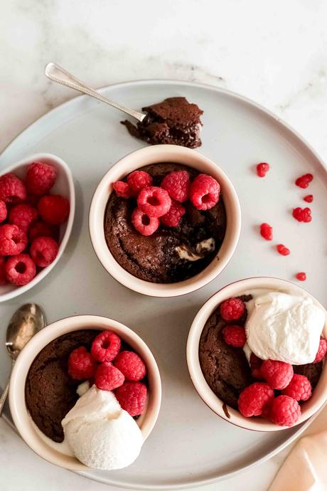 Triple chocolate molten brownie pots (Egg free) Triple chocolate molten brownie pots (Egg free)