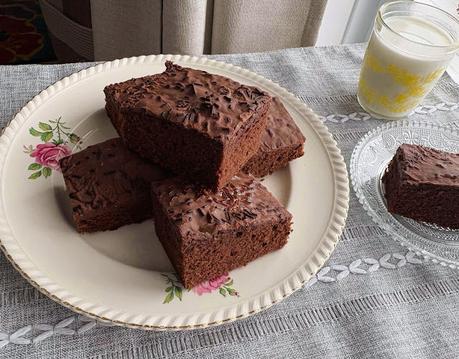 Old School Chocolate Tray Bake Cake