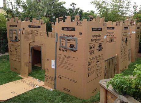 Castle Made From Cardboard Boxes