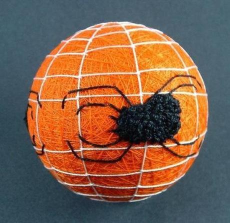 Orange and Black Halloween Temari Ball