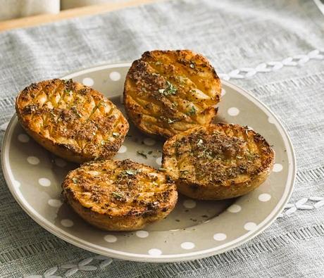 Sheet Pan Scored Potatoes