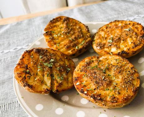 Sheet Pan Scored Potatoes