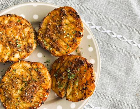 Sheet Pan Scored Potatoes