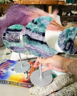 Crafting Harmony: The Allure of Rainbow Fluorite Moon Freeform Crafting Harmony: The Allure of Rainbow Fluorite Moon Freeform