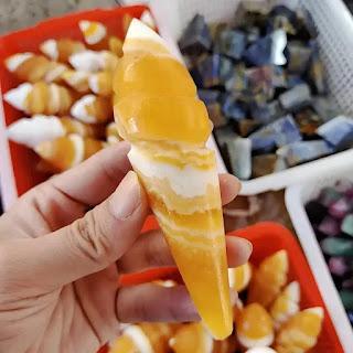 Crafting Sweet Art: The Marvel of Yellow Calcite Ice Cream Sculptures Crafting Sweet Art: The Marvel of Yellow Calcite Ice Cream Sculptures