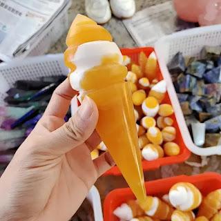 Crafting Sweet Art: The Marvel of Yellow Calcite Ice Cream Sculptures Crafting Sweet Art: The Marvel of Yellow Calcite Ice Cream Sculptures