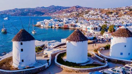 Our 4 Favorite Europe Destination Pairings Mykonos Windmills at Sunset