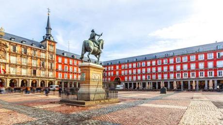 Our 4 Favorite Europe Destination Pairings Plaza Mayor with statue of King Philips III in Madrid, Spain