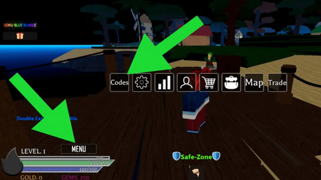 How to redeem codes in Anime Spirits menu, showcasing where to click and where to write