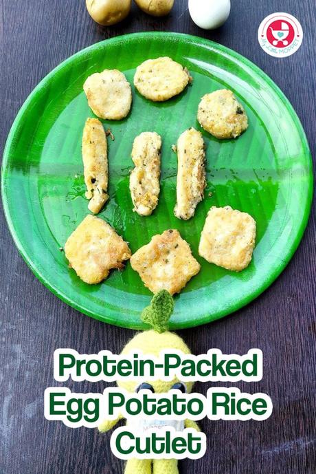 Protein-Packed Egg Potato Rice Cutlet Try these Protein-Packed Egg Potato Rice Cutlets! Made with boiled eggs, mashed potatoes & leftover rice, these cutlets are perfect for growing kids.
