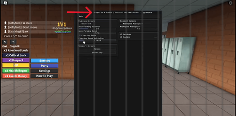 Fight in a School Roblox Script Menu