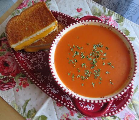 Creamy Tomato Soup with Grilled Cheese Sandwiches
