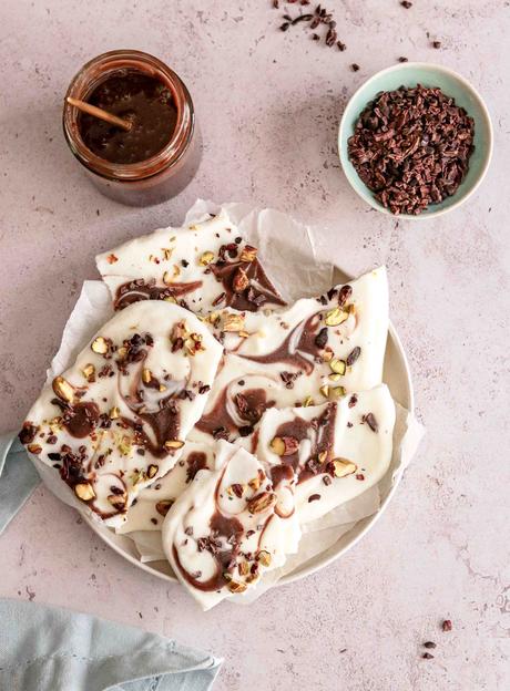 Choc nut frozen yoghurt bark Choc nut frozen yoghurt bark