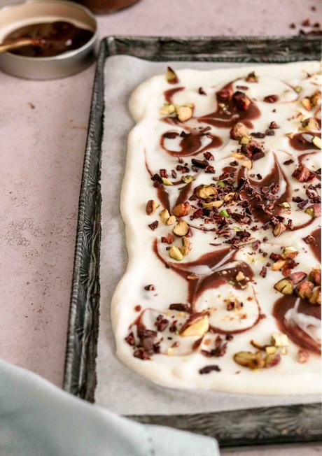 Choc nut frozen yoghurt bark Choc nut frozen yoghurt bark