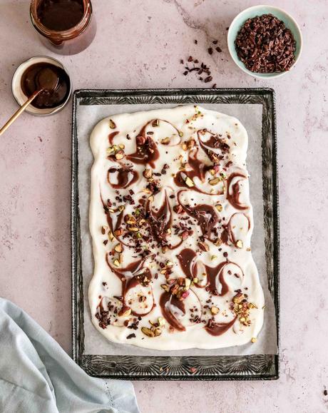 Choc nut frozen yoghurt bark Choc nut frozen yoghurt bark