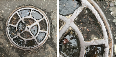 Small remnants of wood block road surface in Shoreditch, EC2