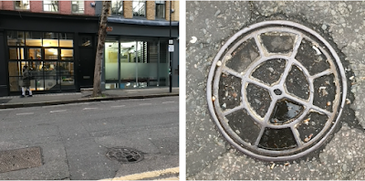 Small remnants of wood block road surface in Shoreditch, EC2