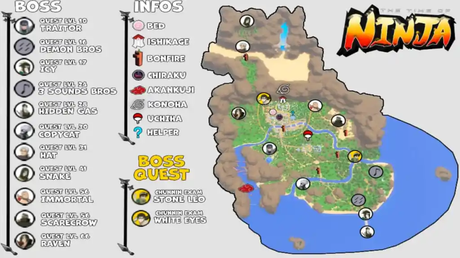 Ninja Time Boss Locations