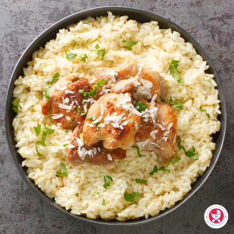 A warm and nourishing meal, this Chicken & Rice Bowl is perfect for kids! Made with tender chicken, rice, and spices, it’s delicious with nutrients. 
