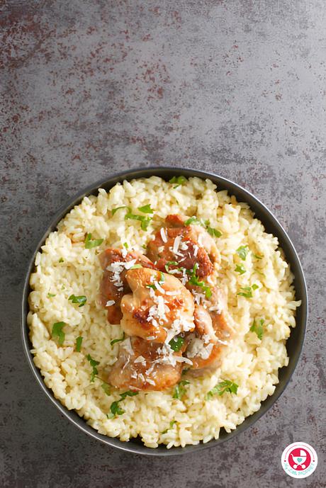 A warm and nourishing meal, this Chicken & Rice Bowl is perfect for kids! Made with tender chicken, rice, and spices, it’s delicious with nutrients. 