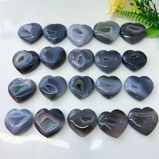 Druzy Agate Hearts