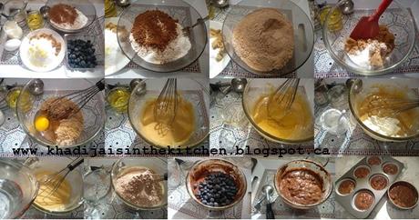 MUFFINS AUX BLEUETS ET AU CHOCOLAT / BLUEBERRY CHOCOLATE MUFFINS /MAGDALENAS DE ARÁNDANOS Y CHOCOLATE / مافن التوت الازرق والشوكولاتة MUFFINS AUX BLEUETS ET AU CHOCOLAT / BLUEBERRY CHOCOLATE MUFFINS /MAGDALENAS DE ARÁNDANOS Y CHOCOLATE / مافن التوت الازرق والشوكولاتة