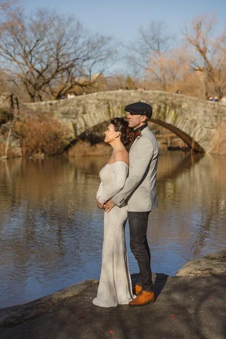 Toni and Mike’s December Elopement overlooking Gapstow Bridge