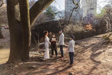 Toni and Mike’s December Elopement overlooking Gapstow Bridge
