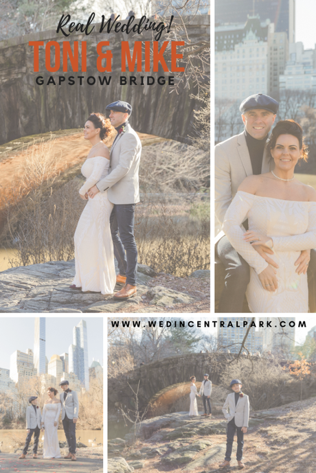 Toni and Mike’s December Elopement overlooking Gapstow Bridge