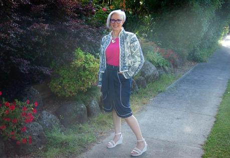 Add a jacket rather than a cardigan for a more tailored look