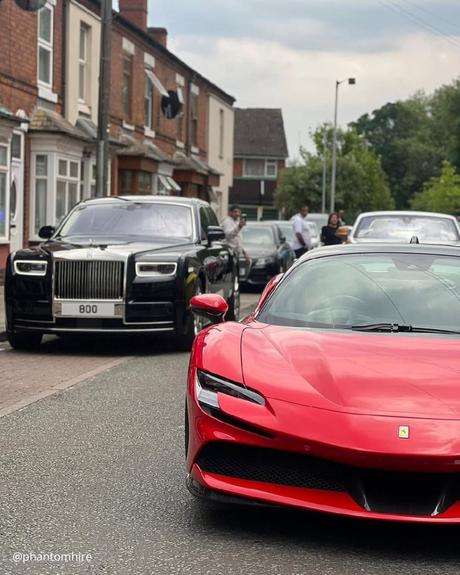 wedding car hire london two car for wedding hire low modern red bright and black premium phantomhire