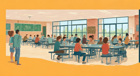 Students enjoying local meals