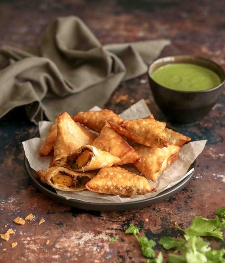 Butternut and feta samoosas Butternut and feta samoosas