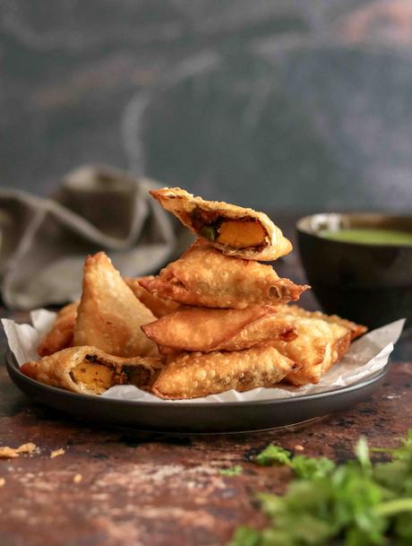 Butternut and feta samoosas Butternut and feta samoosas