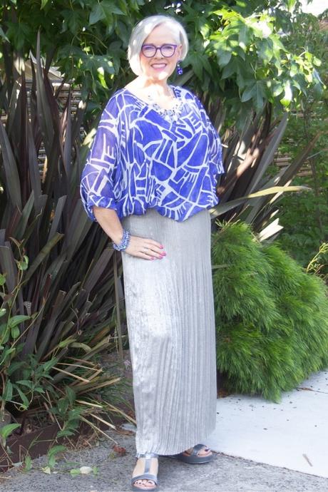 Add a featured metallic garment witih more relaxed pieces