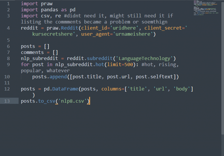 Scrape Reddit using Praw and Python – Walkthrough praw Reddit API key